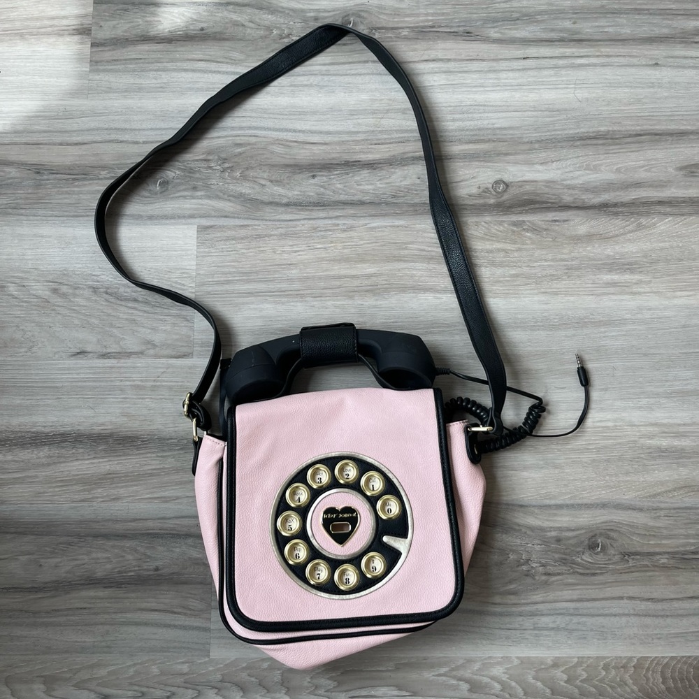 Betsey Johnson Telephone Pink and Black Bag
